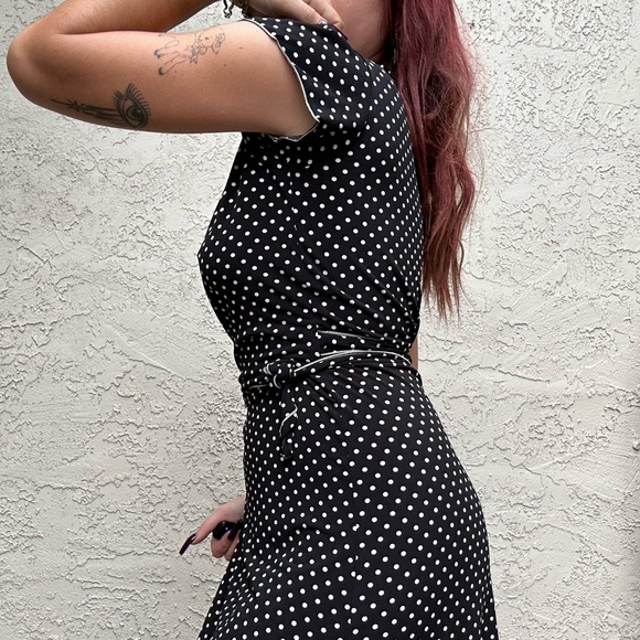 Studio M Polka Dot Wrap Midi Dress - Picture 6 of 10